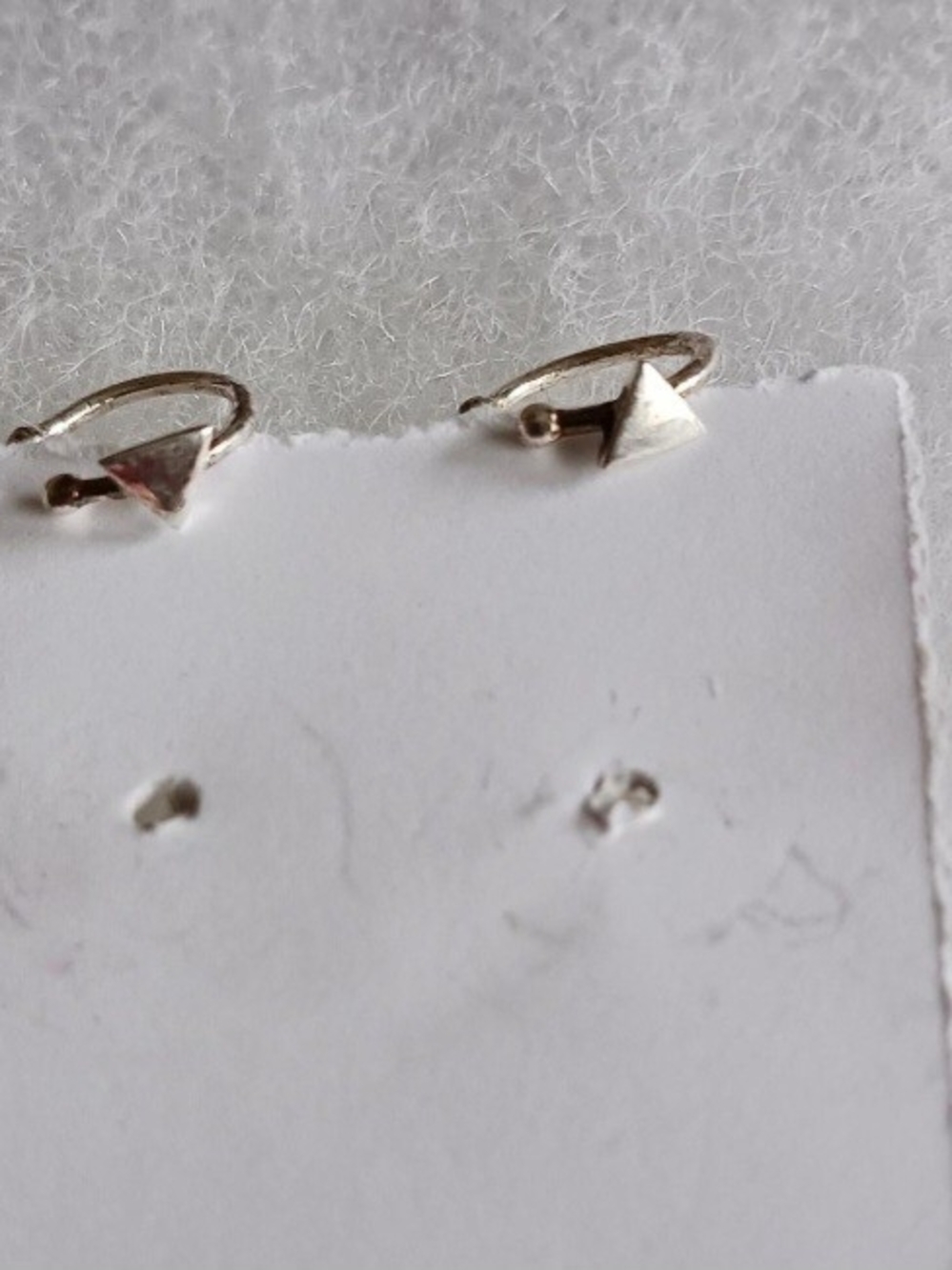 Minimalist Silver Triangle Hoop Earrings